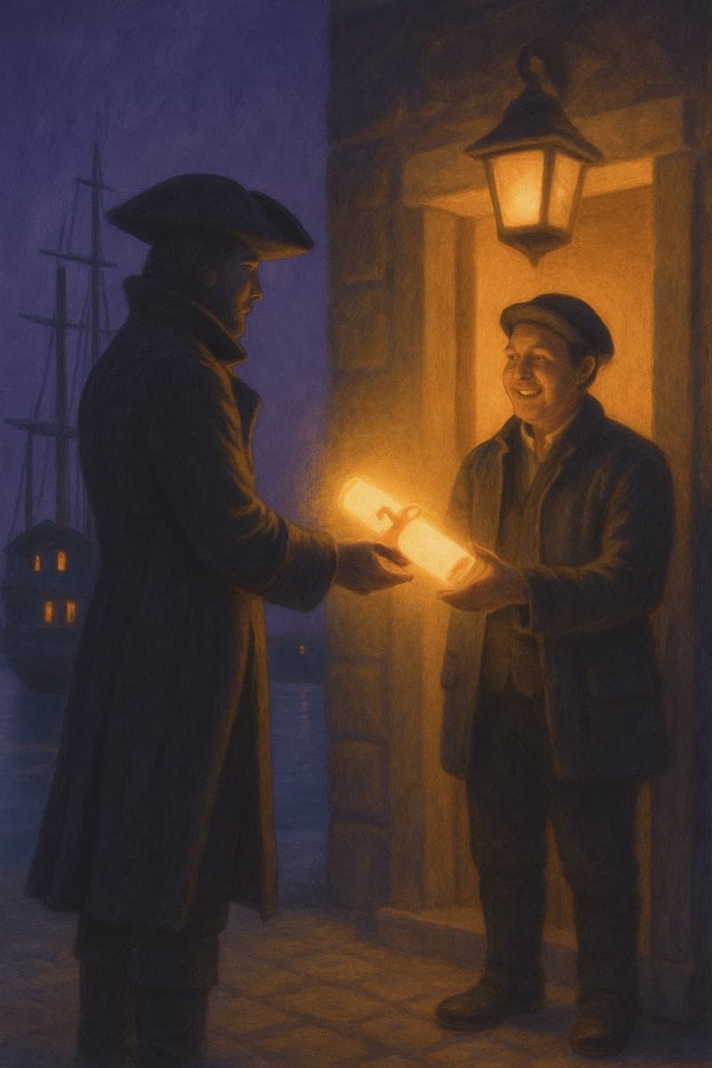 A painting of a clean bill of health, from its spell card.