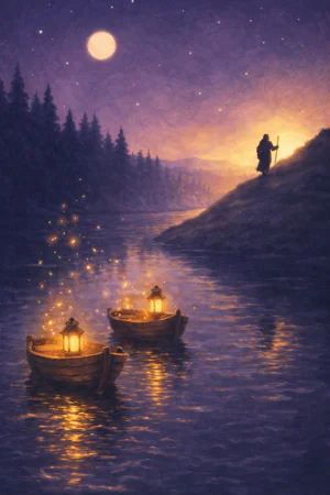A painting of burn your bridges, from its spell card.
