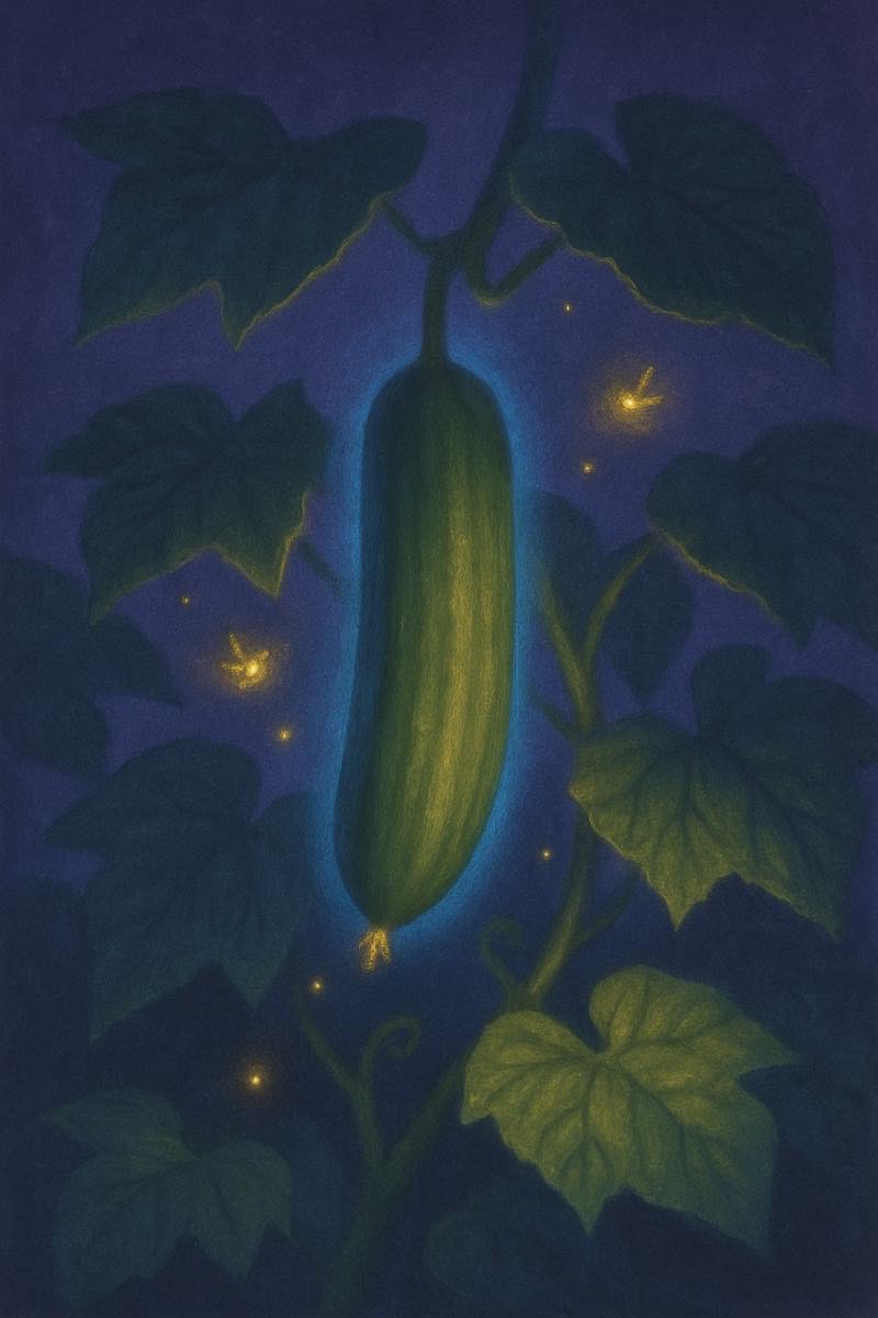 A painting of cool as a cucumber, from its spell card.