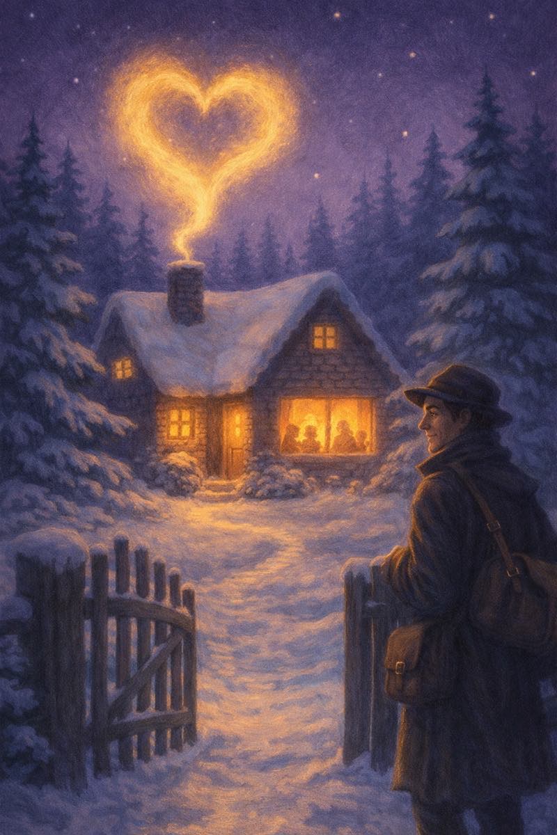 A painting of home is where the heart is, from its spell card.