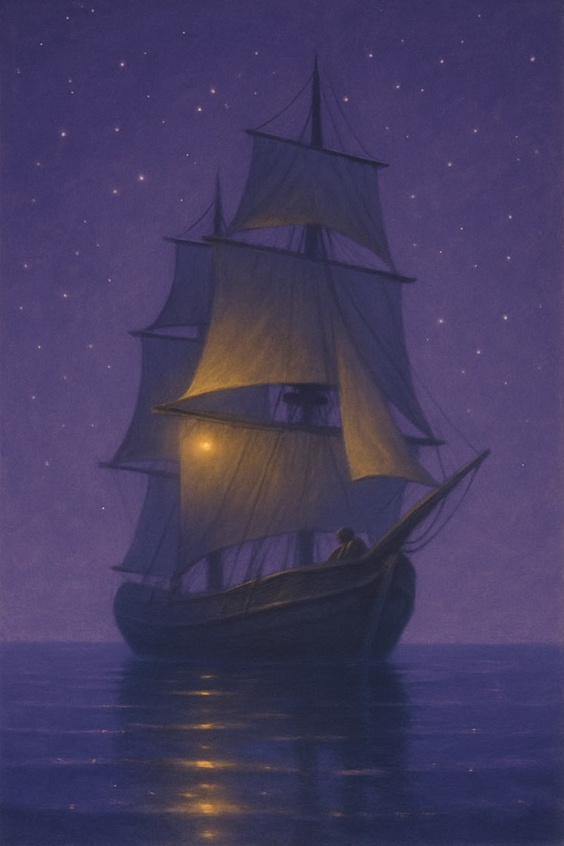 A painting of in the doldrums, from its spell card.