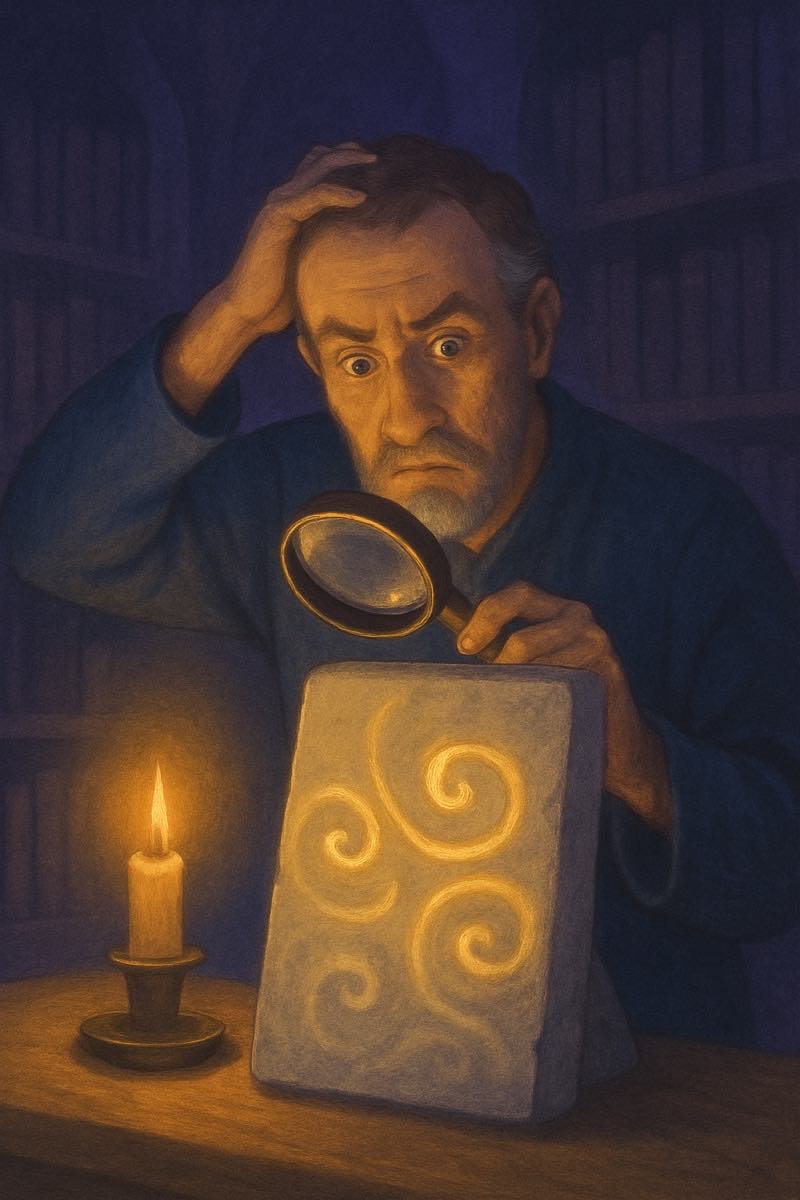 A painting of it is all greek to me, from its spell card.