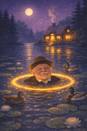 A painting of keep your head above water, from its spell card.
