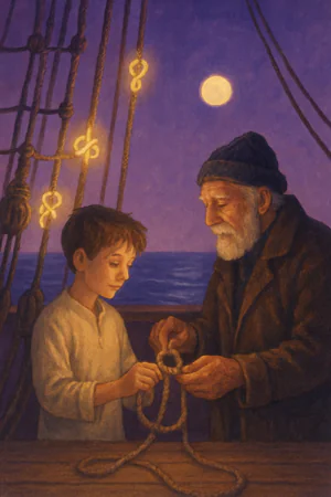 A painting of learn the ropes, from its spell card.