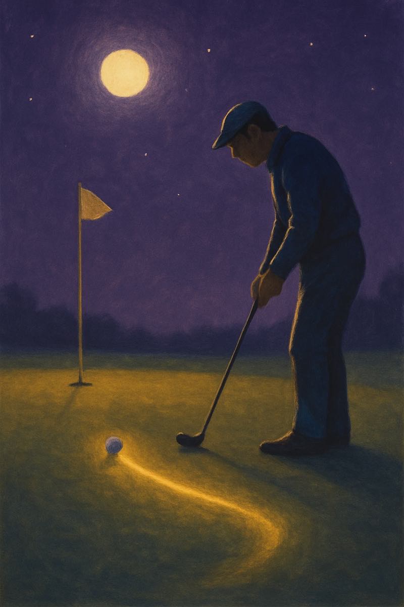 A painting of par for the course, from its spell card.