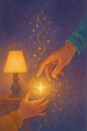 A painting of say please, from its spell card.