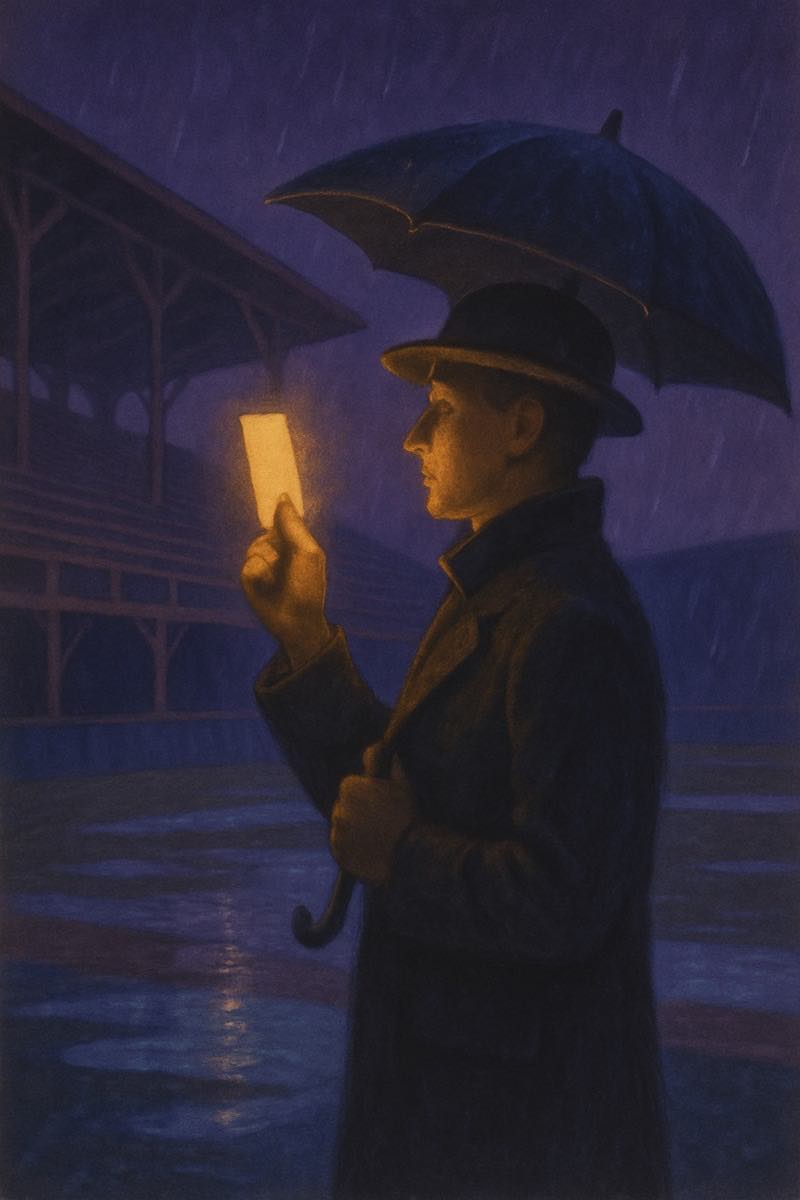A painting of take a rain check, from its spell card.