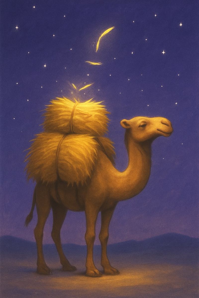 A painting of the last straw, from its spell card.