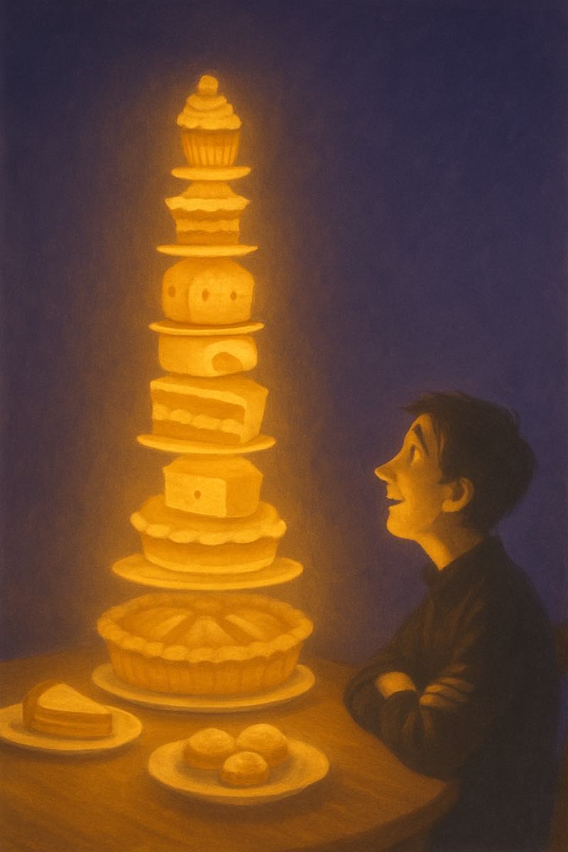 A painting of too much of a good thing, from its spell card.