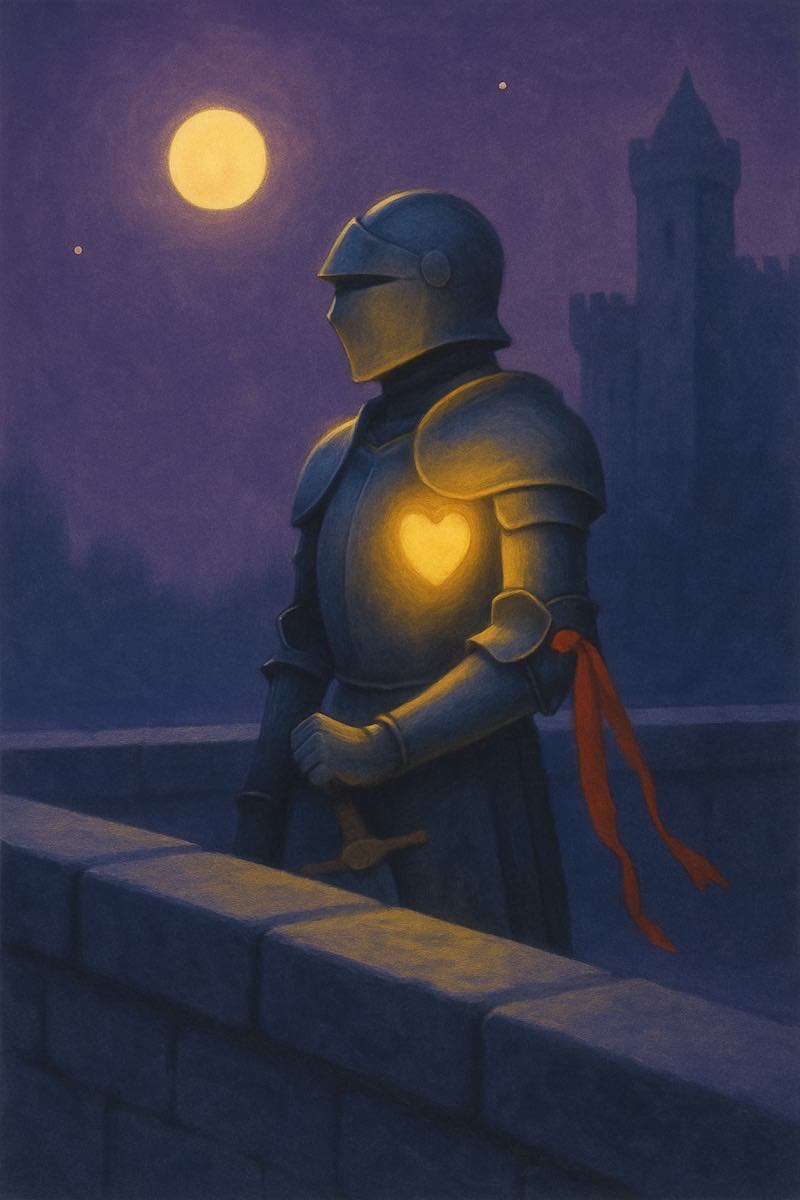 A painting of wear your heart on your sleeve, from its spell card.