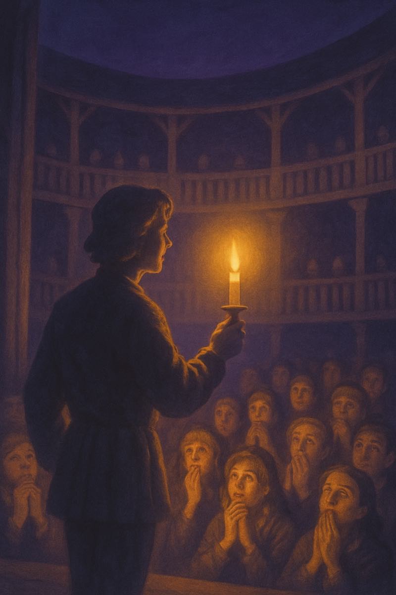 A painting of with bated breath, from its spell card.